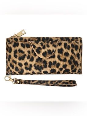 Jen & Co Leopard Animal Print Kyla RFID Wallet with Wrist Strap